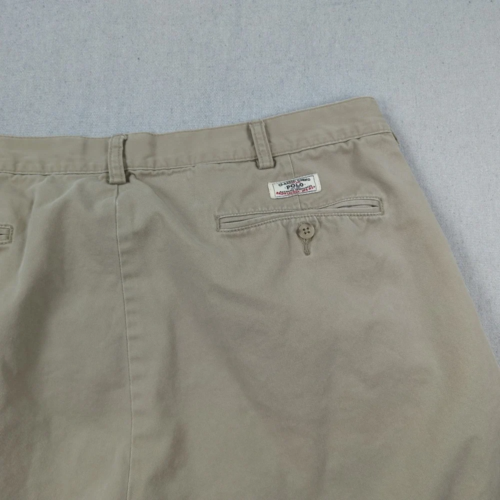 Polo Ralph Lauren Shorts Mens 42 Khaki Pleated Tyler Preppy Casual